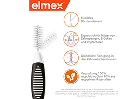ELMEX Interdentális kefe ISO 8-as méret 1,5 mm fekete, 8 db