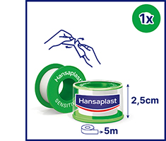 HANSAPLAST Érzékeny rögzítő gipsz 2,5 cm x 5 m, 1 db
