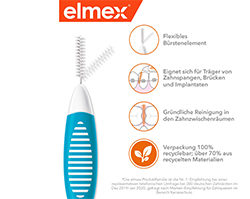 ELMEX Interdentális kefék ISO 3 méret 0,6 mm kék, 8 db
