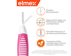 ELMEX Interdentális kefe ISO méret 0 0,4 mm rózsaszín, 8 db