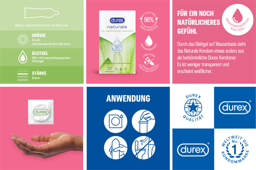DUREX naturals óvszer vízalapú síkosítóval, 10 db