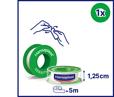 HANSAPLAST Érzékeny rögzítő tapasz 1,25 cm x 5 m, 1 db