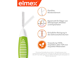 ELMEX Interdentális kefék ISO 5 méret 0,8 mm zöld, 8 db