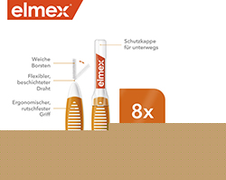 ELMEX Interdentális kefe ISO 1 méret 0,45 mm narancssárga, 8 db