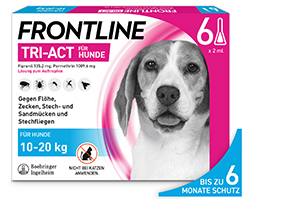 FRONTLINE Tri-Act cseppentős oldat 10-20 kg-os kutyáknak, 6 db