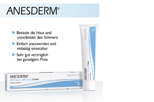 ANESDERM 25 mg/g + 25 mg/g krém + 2 tapasz, 5 g