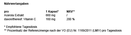 VITAMIN C 160 mg acerola kivonat tiszta vegán kapszula, 180 db