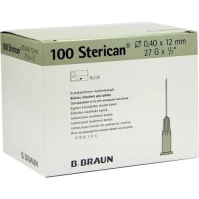 STERICAN Ins.insert.can.27 Gx1/2 0,4x12 mm, 100 db
