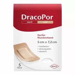 DRACOPOR Sebkötszer 5x7,2 cm steril bőrszínű, 5 db