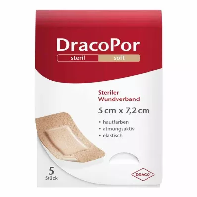 DRACOPOR Sebkötszer 5x7,2 cm steril bőrszínű, 5 db DRACOPOR Sebkötszer 5x7,2 cm steril bőrszínű, 5 db