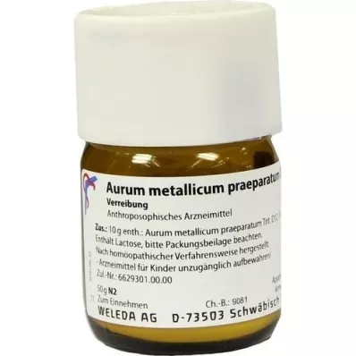 AURUM METALLICUM PRAEPARATUM D 12 Trituráció, 50 g