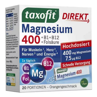 TAXOFIT Magnézium 400+B1+B6+B12+Folsav 800 Gran., 20 db