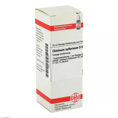 DHU Chininum sulfuricum D 6 Hígítás, 20 ml