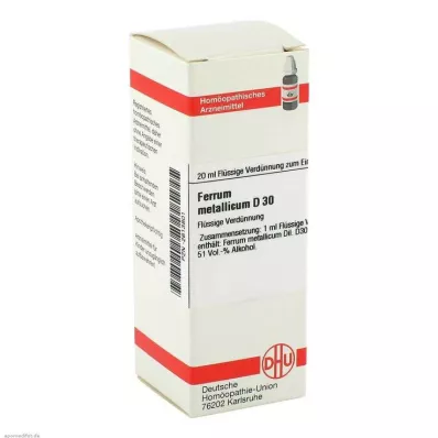 FERRUM METALLICUM D 30 hígítás, 20 ml