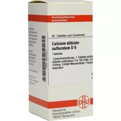 CALCIUM STIBIATO sulphuratum D 6 tabletta, 80 db