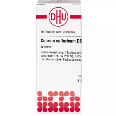 CUPRUM SULFURICUM D 6 tabletta, 80 db