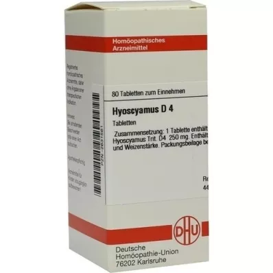 HYOSCYAMUS D 4 tabletta, 80 db