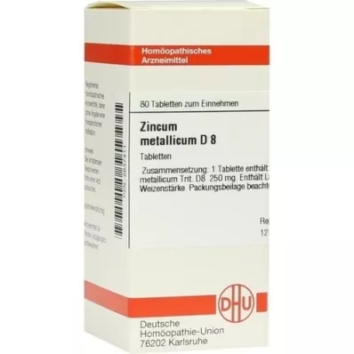 ZINCUM METALLICUM D 8 tabletta, 80 db