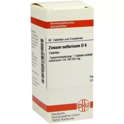 ZINCUM SULFURICUM D 6 tabletta, 80 db