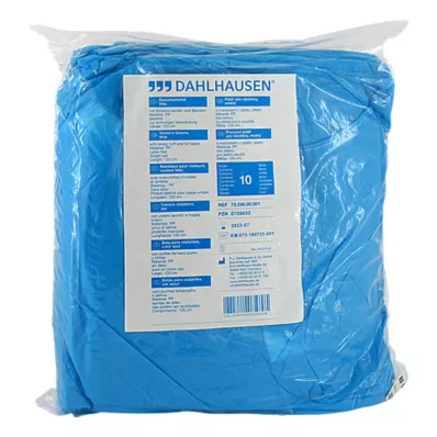 BESUCHERKITTEL kötött mandzsettával a kötéshez 120x144 cm kék, 10 db