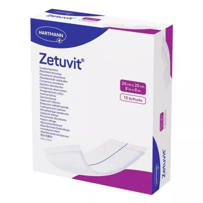 ZETUVIT Felszívódó borogatás steril 20x20 cm, 15 db