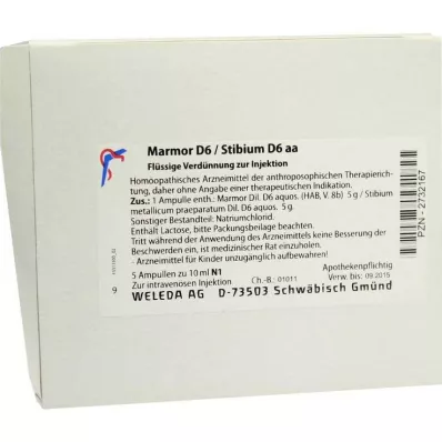 Marble D 6 / Stibium D 6 aa ampulla, 5X10 ml