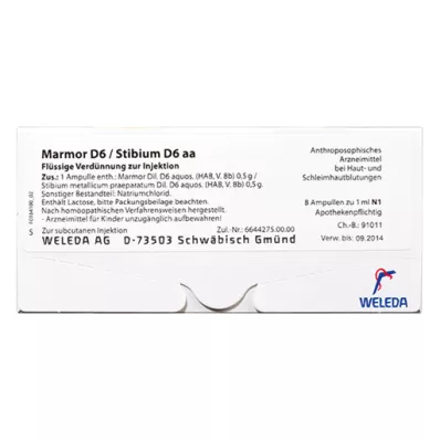 Marble D 6 / Stibium D 6 aa ampullák, 50X10 ml Marble D 6 / Stibium D 6 aa ampullák, 50X10 ml