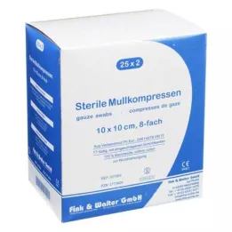 MULLKOMPRESSEN 10x10 cm steril 8x, 25X2 db