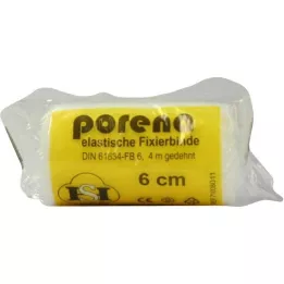 PORENA Elasztikus gézkötés 6 cm fehér, celluxszal, 1 db