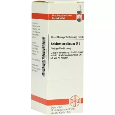 ACIDUM OXALICUM D 6 Hígítás, 20 ml