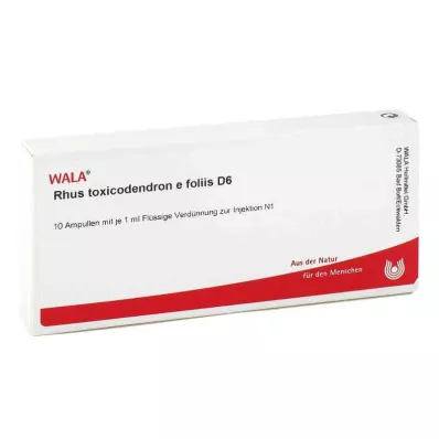 RHUS TOXICODENDRON E foliis D 6 ampulla, 10X1 ml RHUS TOXICODENDRON E foliis D 6 ampulla, 10X1 ml