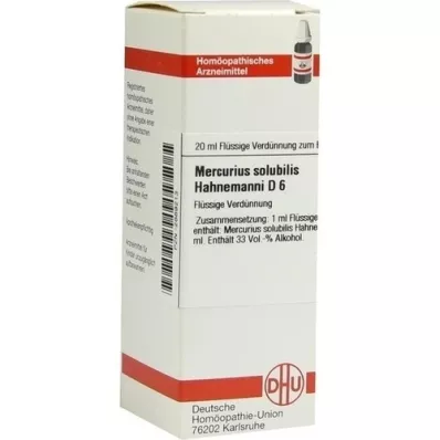 MERCURIUS SOLUBILIS Hahnemanni D 6 hígítás, 20 ml