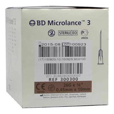BD MICROLANCE Kanül 26 G 3/8 0,45x10 mm, 100 db