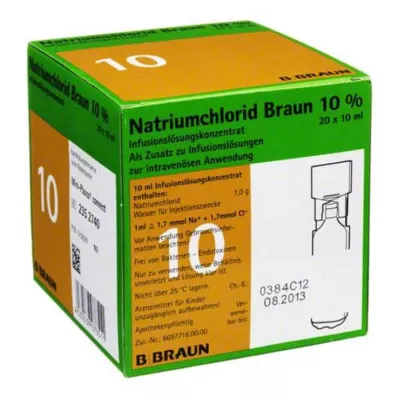 Nátrium-klorid 10% Braun Mpc infúziós oldat koncentrátum, 20x10 ml