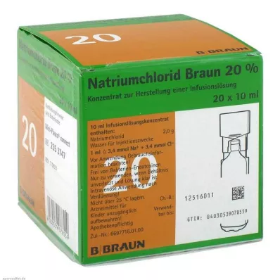 NATRIUMCHLORID 20% MPC Elektrolytkoncentrátum, 20X10 ml