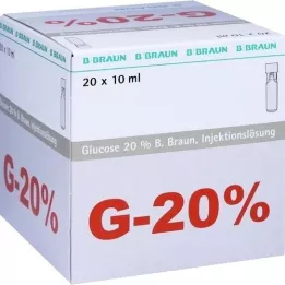 GLUCOSE 20%-os B.Braun Mini Plasco connect injekciós oldat, 20X10 ml