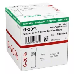 GLUCOSE 20%-os B.Braun Mini Plasco connect injekciós oldat, 20X10 ml