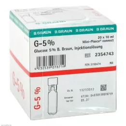 GLUCOSE 5%-os B.Braun Mini Plasco connect injekciós oldat, 20X10 ml