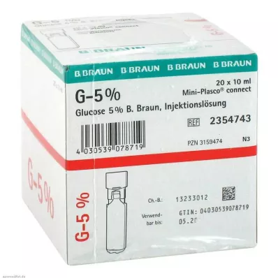Glükóz 5% Braun Mini Plasco connect injekciós oldat, 20X10 ml