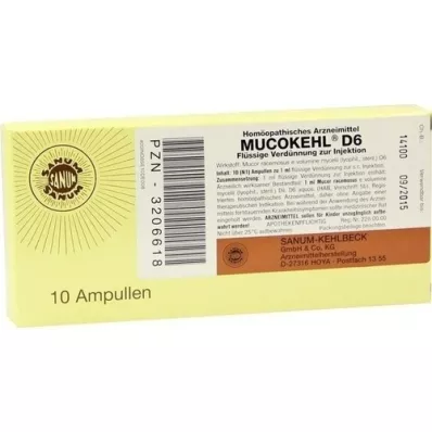 MUCOKEHL Ampullák D 6, 10X1 ml