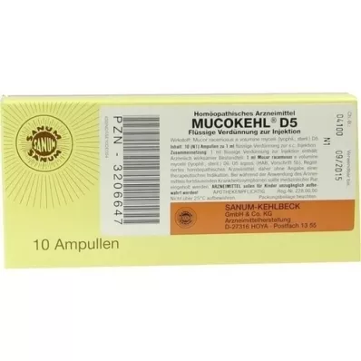 MUCOKEHL D 5, 10X1 ml-es ampullák