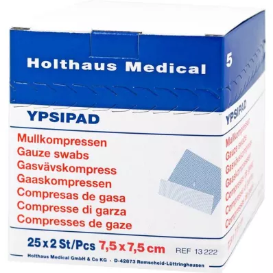 MULLKOMPRESSEN Ypsipad 7,5x7,5 cm steril 8x, 25X2 db