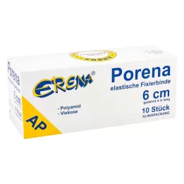 PORENA Elasztikus gézkötés 6 cm fehér, cellux nélkül, 10 db