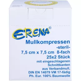 ERENA 7,5x7,5 cm-es gézkompressz steril 8x, 25X2 db