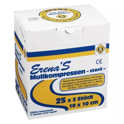 ERENA 10x10 cm-es gézkompressz steril 8x, 25X2 db