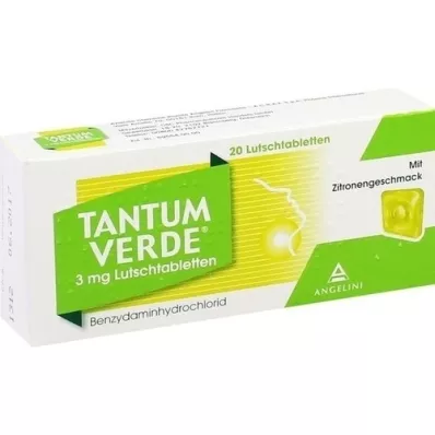 TANTUM VERDE 3 mg-os cukorkák citrom ízesítéssel, 20 db