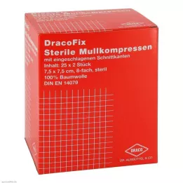 DRACOFIX PEEL 7,5x7,5 cm-es kompresszek steril 8x, 25X2 db