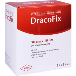 DRACOFIX PEEL 10x10 cm-es kompresszek steril 8x, 25X2 db