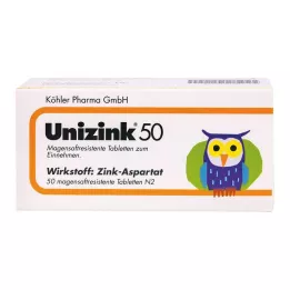 UNIZINK 50 bélsavmentes tabletta, 50 db
