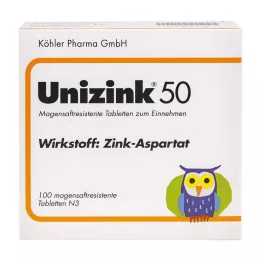 UNIZINK 50 bélsavmentes tabletta, 100 db
